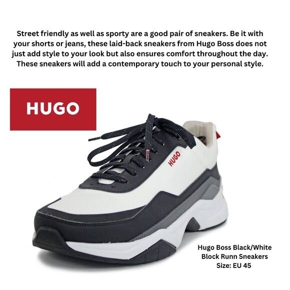 Hugo Boss Gray/White Block Runn Sneakers Size: EU 45 - Picture 1 of 12